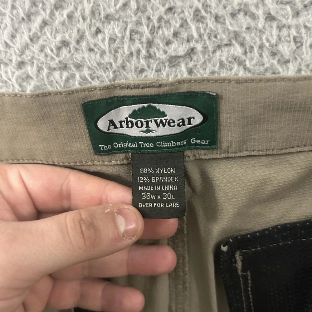Arborwear‎ Pants Mens 36x30 Beige Cargo Nylon Stretch Tree Climbing Work Wear *